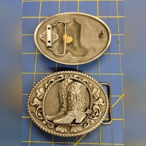 Western Boots Buckle Unisex Brand New Silver Tone
